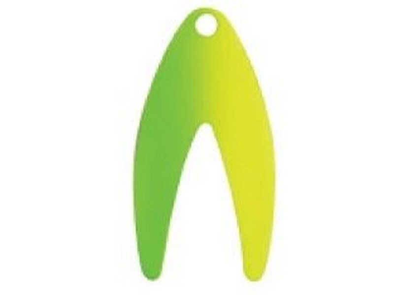 Fish Eye Tackle Blade #2 Dakota 4pk Chartreuse Dye Green Splash