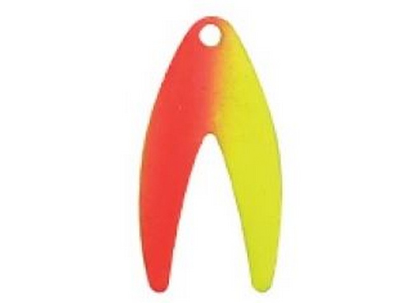Fish Eye Tackle Blade #2 Dakota 4pk Chartreuse Orange Splash
