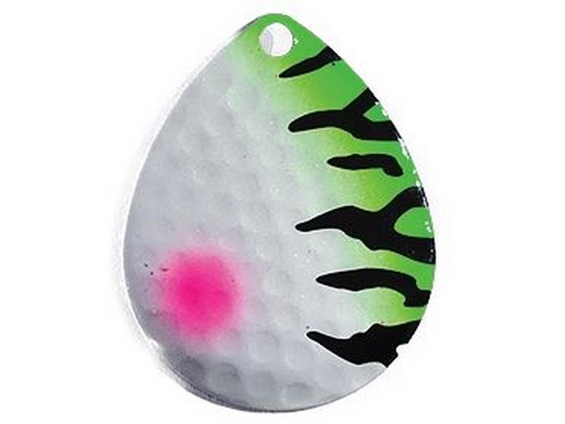 Fish Eye Tackle Blade #5 Colorado 2pk Tiger Stripe White Green