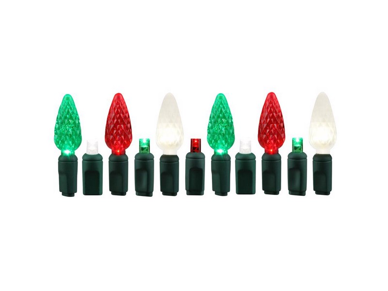 Celebrations Platinum LED C6 Red/Green/Pure White 50 ct String Christmas