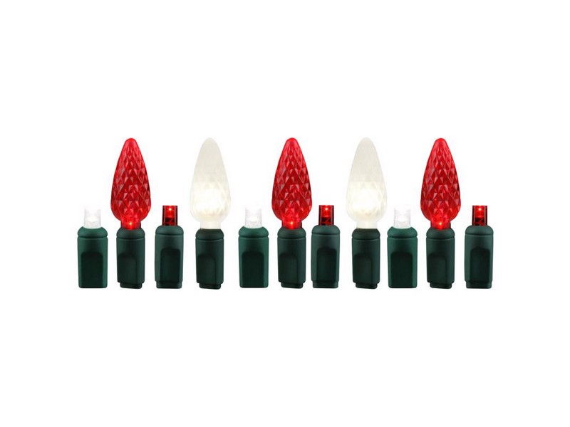 Celebrations Platinum LED C6 Red/White 50 ct String Christmas Lights 25 ft.