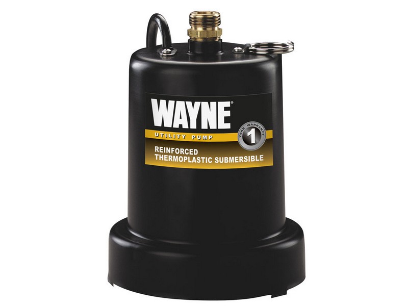 Wayne 1/4 HP 1250 gph Thermoplastic Switchless Switch Bottom AC Submersible Utility Pump