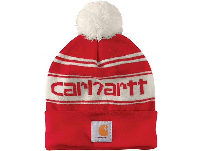 Carhartt Knit Pom-Pom Cuffed Logo Beanie