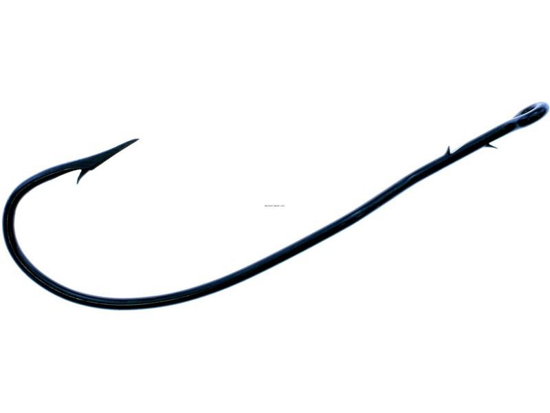 Tru-Turn 1/0 Brass Worm Hook Spear Point Blue Metal 7pk.