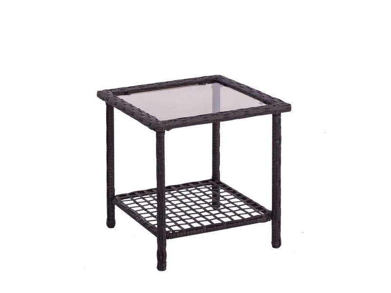 Living Accents Greenwich Brown Square Glass Side Table