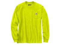 Men's Carhartt Long Sleeve Pocket T-Shirt Brite Lime