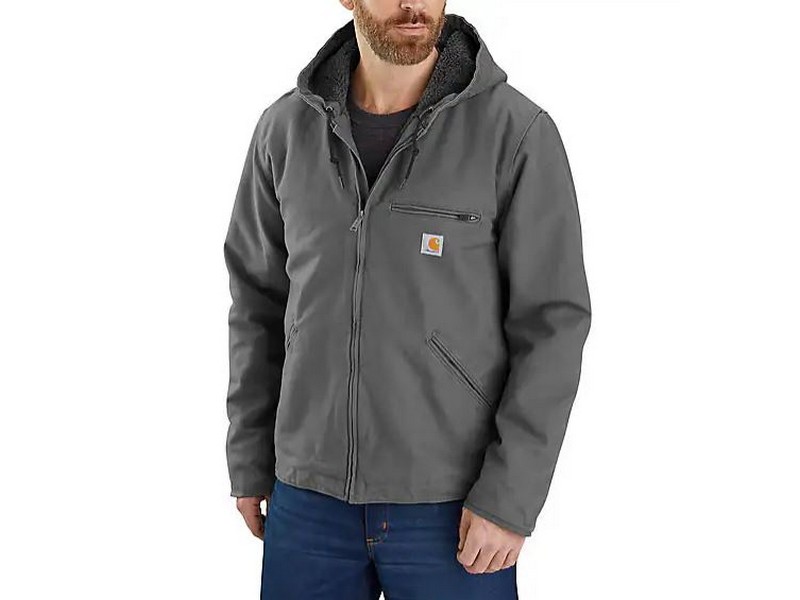 Men's Carhartt Sherpa Lined Duck Jacket Gravel