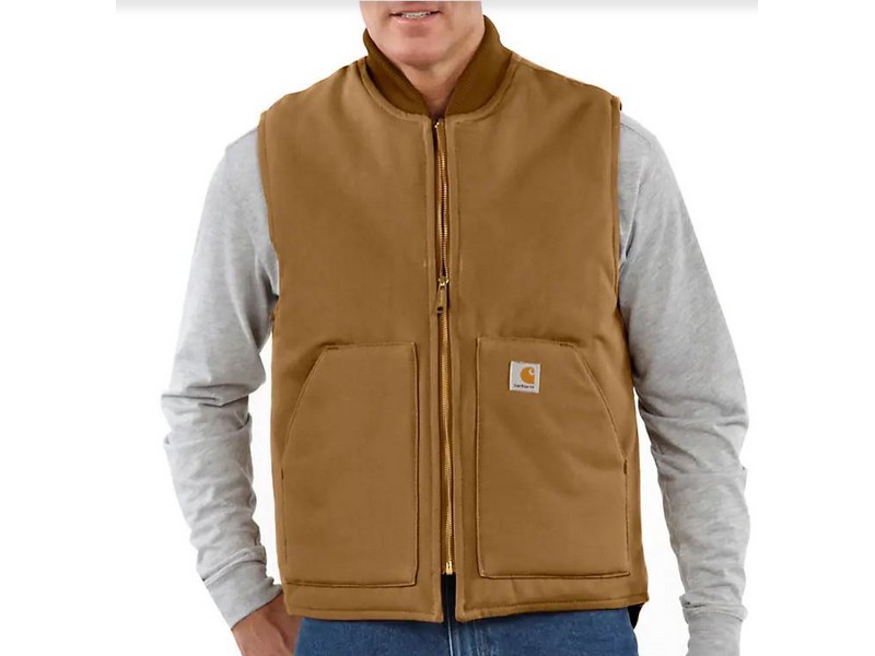 Men's Carhartt Quilt-Lined Zip-Up Duck Brown