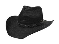 Ladies CC Western Straw Hat Black