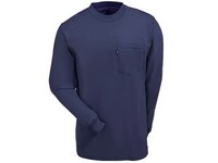 Key Mens Heavyweight Long Sleeve Pocket T-Shirt Navy