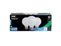 Feit Electric Enhance G25 E26 (Medium) Filament LED Bulb Daylight 60 W 3 pk