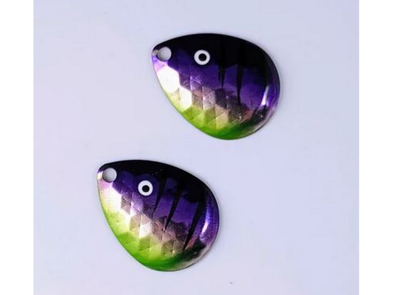 Vertical Jigs & Lures Pro Series Custome Blades 2pk. Purple Haze
