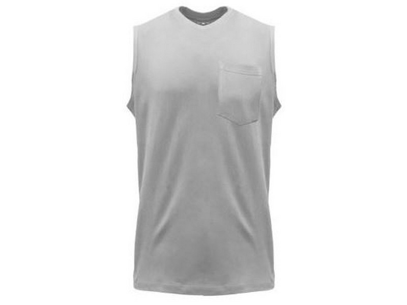 Key Mens Blended Sleeveless Pocket T-Shirt Heather Gray