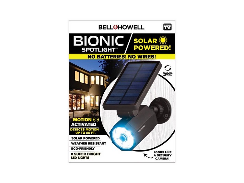 Bell + Howell Bionic Motion-Sensing Solar Powered LED Black Spotlight