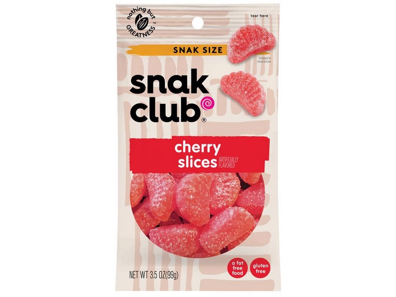 Snak Club Cherry Slices Gummi Candy 3.5 oz Bagged