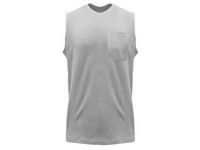 Key Mens Blended Sleeveless Pocket T-Shirt Heather Gray