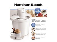 Hamilton Beach White 4 qt Ice Cream Maker 15.3 in. H X 12.5 in. W X 11.1 in.