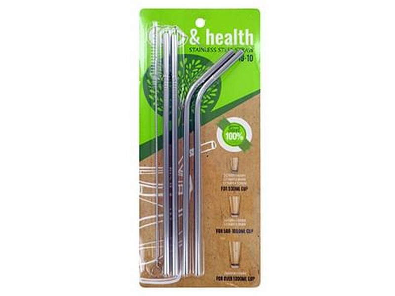 Stainless Steel Straw 4pk with Brush