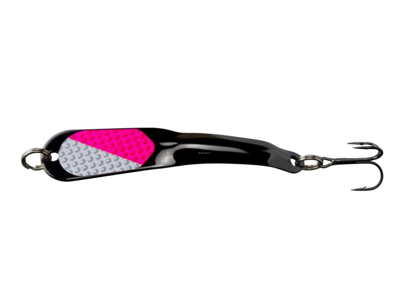 Iron Decoy Steely Spoon Size 4, 1/2oz. Black Hot Pink Silver