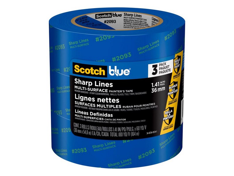 ScotchBlue 1.41 in. W X 60 yd L Blue Medium Strength Painter's Tape 3 pk