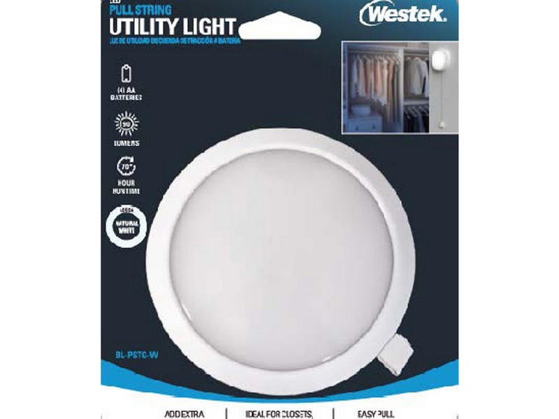 Westek 4.1 in. H X 4.1 in. W X 1.25 in. L White Utility Light