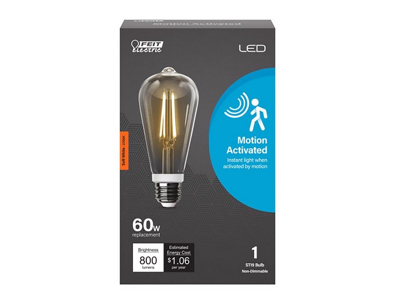 Feit Electric ST19 E26 (Medium) LED Motion Activated Bulb Soft White 60 Watt