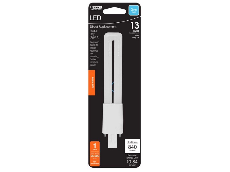 Feit Electric PL GX23 LED Tube Light Soft White 13 Watt Equivalence 1 pk