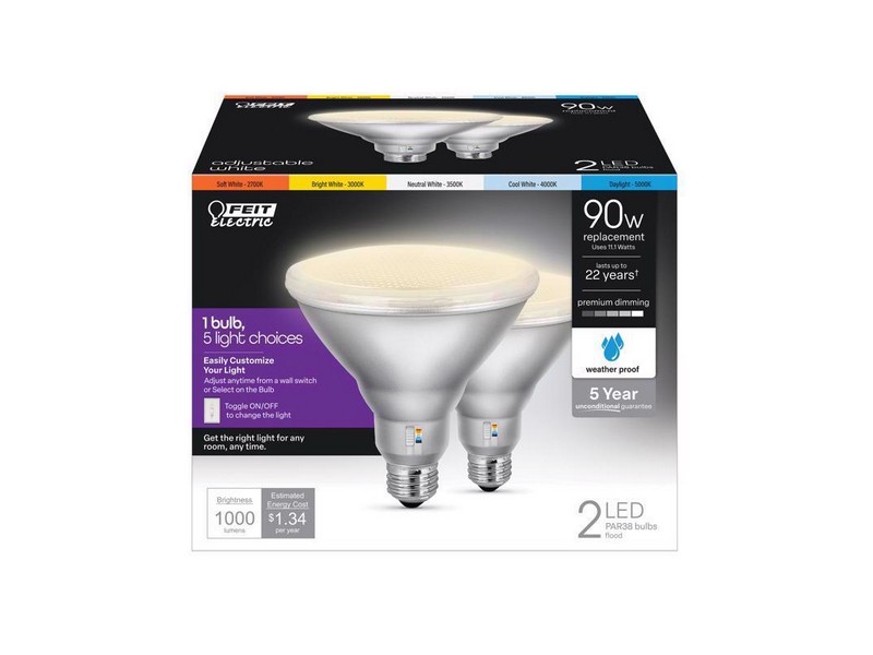 Feit Electric PAR38 E26 (Medium) LED Bulb White 90 Watt Equivalence 2 pk