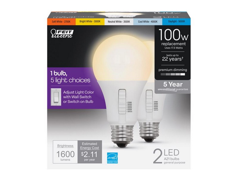 Feit Electric A21 E26 (Medium) LED Bulb Tunable White/Color Changing 100