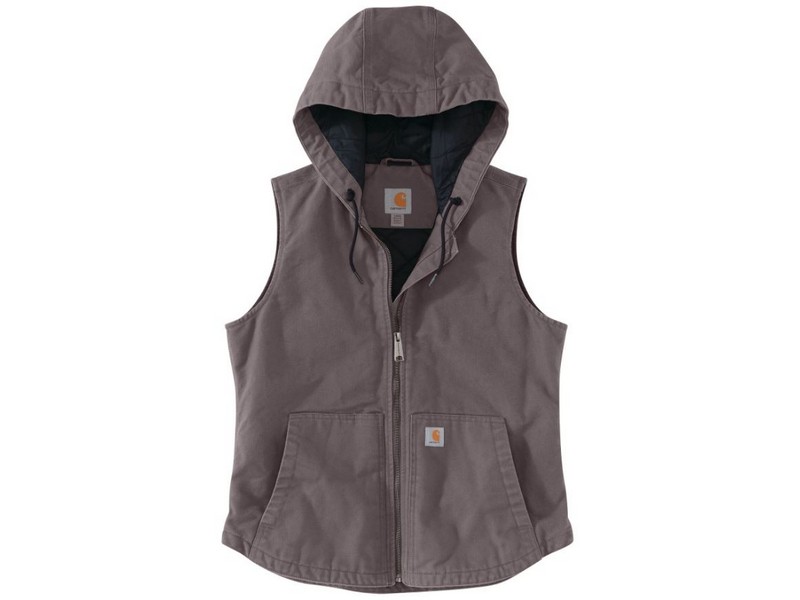 Women's Carhartt Hooded Duck Vest Taupe Gray