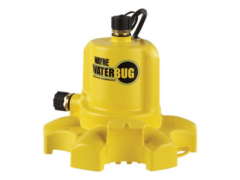 Wayne WaterBug 1/6 HP 1350 gph Thermoplastic Switchless Switch Bottom AC Utility Pump