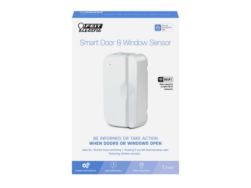 Feit Electric Smart Battery Powered Indoor White Door and Window Sensor
