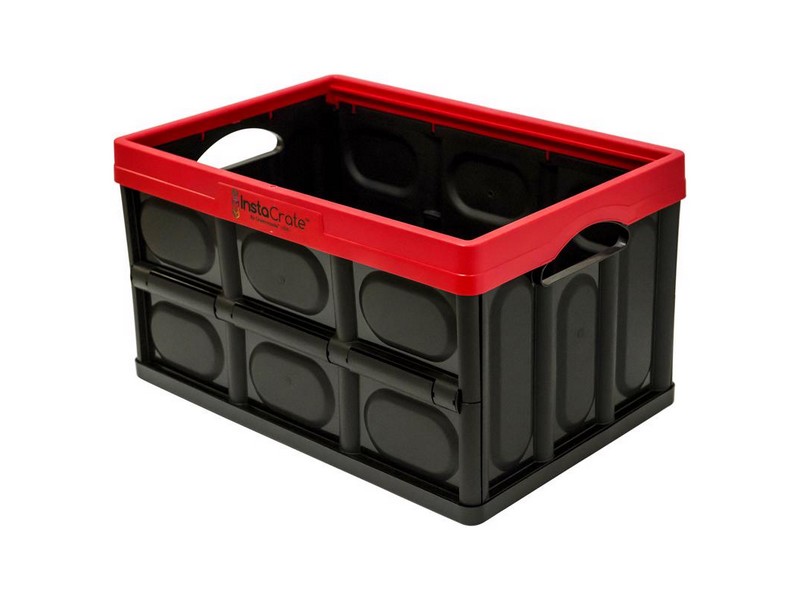 Greenmade InstaCrate 12 gal Black/Red Folding Crate 11.7 in. H X 14.2 in. W