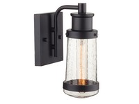 Globe Electric Vintage 1-Light Matte Black Bennett Wall Sconce