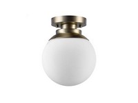 Globe Electric Portland 9.91 in. H X 8 in. W X 8 in. L Brass White Ceiling Light