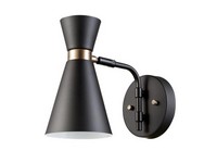 Globe Electric Belmont 1-Light Satin Black Hourglass Wall Sconce