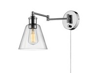 Globe Electric LeClaire 1-Light Chrome Clear Industrial Vintage style Wall Sconce