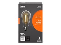 Feit Electric ST19 E26 (Medium) LED Dusk to Dawn Bulb Soft White 60 Watt