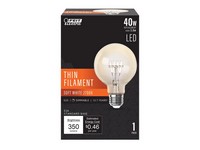 Feit Electric G25 E26 (Medium) Filament LED Bulb Soft White 40 Watt