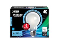 Feit Electric Enhance A19 E26 (Medium) Filament LED Bulb Daylight 40 Watt Equivalence 4 pk