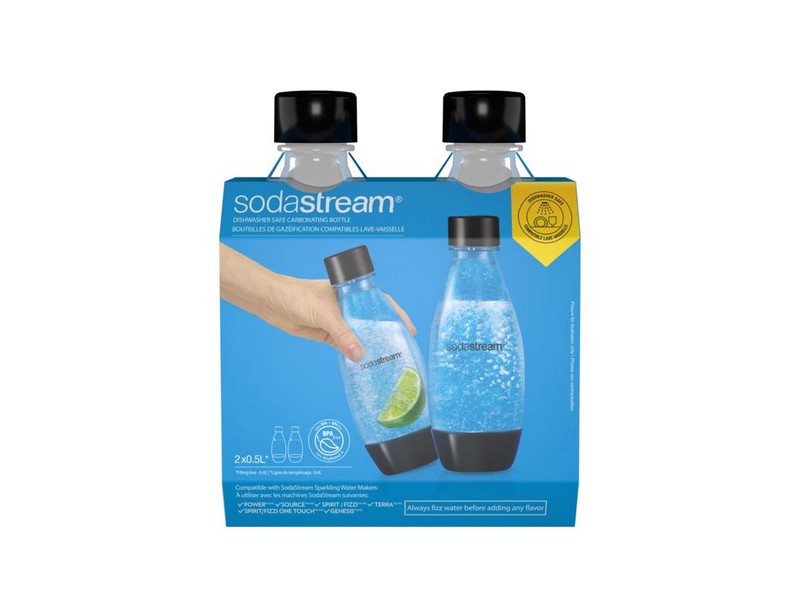 SodaStream Clear 0.5 L Carbonator Bottle 2 pk