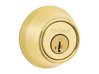 Kwikset SmartKey Security Polished Brass Metal Single Cylinder Deadbolt