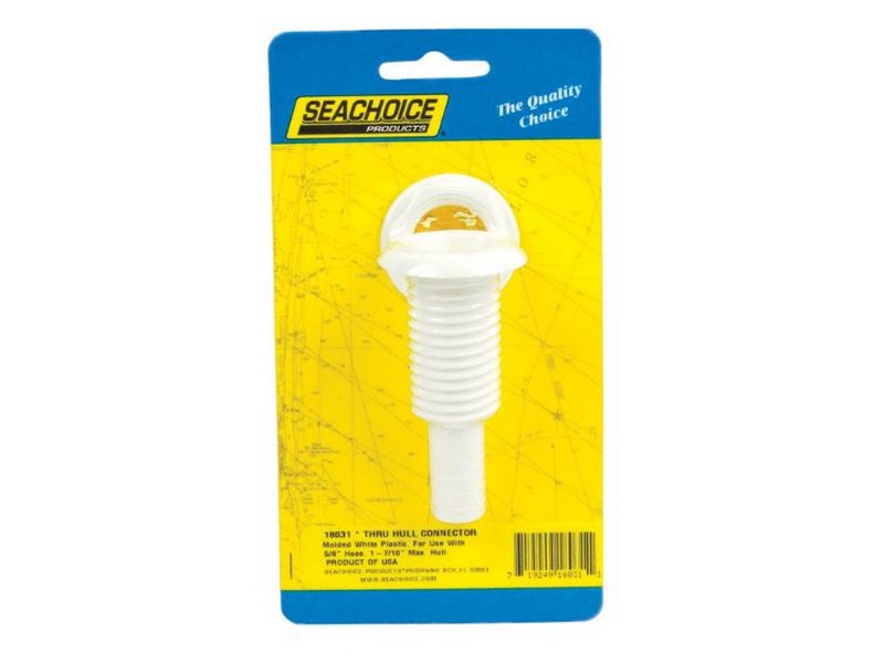 Seachoice Polished Plastic 5/8 in. W Thru Hull Connector 1 pk