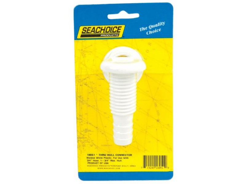 Seachoice Polished Plastic 3/4 in. W Thru Hull Connector 1 pk