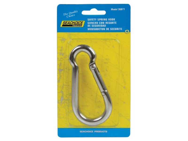Seachoice Stainless Steel 4 in. L X 3/8 in. W Safety Spring Hook 1 pk