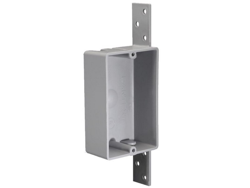 EZ Box Shallow Bracketed PVC Electrical Box 1 Gang 8.0 Cu In