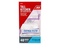 Ace 13 gal Lavender Scent Tall Kitchen Bags Drawstring 40 pk