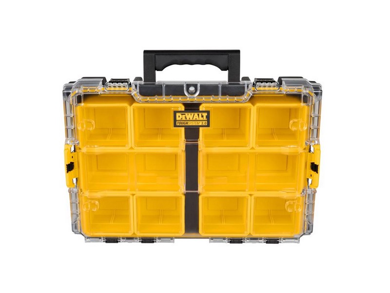 DeWalt ToughSystem 2.0 Storage Organizer Impact-Resistant Poly 10 compartments Black/Yellow