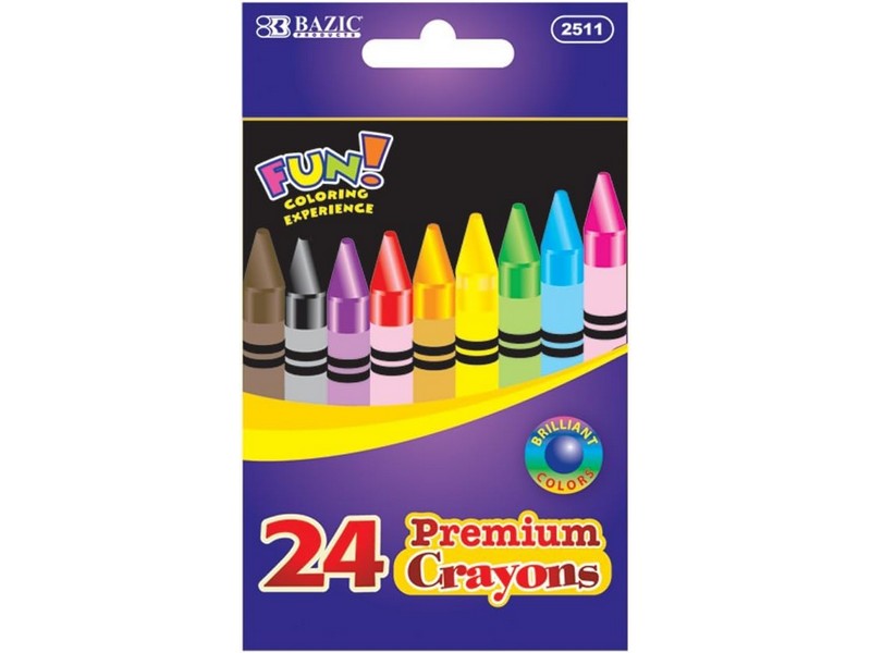 BAZIC 24 Color Premium Quality Crayon