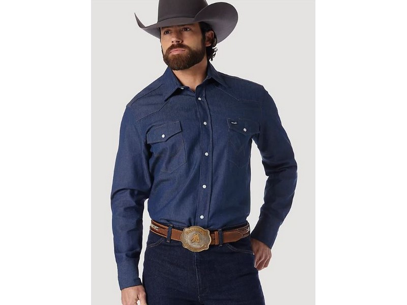 Men's Wrangler Long Sleeve Denim Shirt